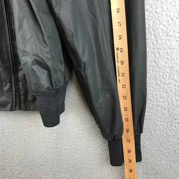 Members Only Jacket Mens Black Flight Bomber Zip Up XL - Picture 5 of 8